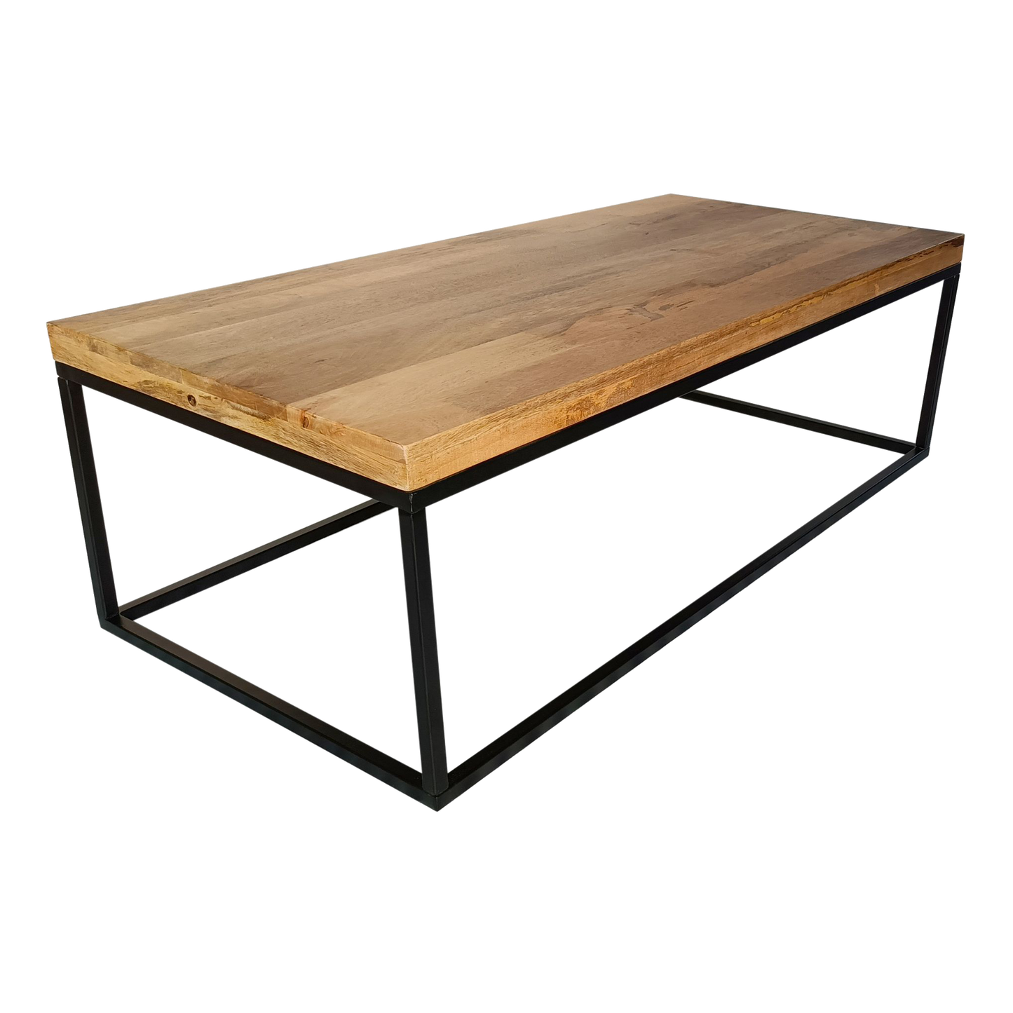 Evolve Industrial Mango Wood Coffee Table For Living Room - Natural 47"