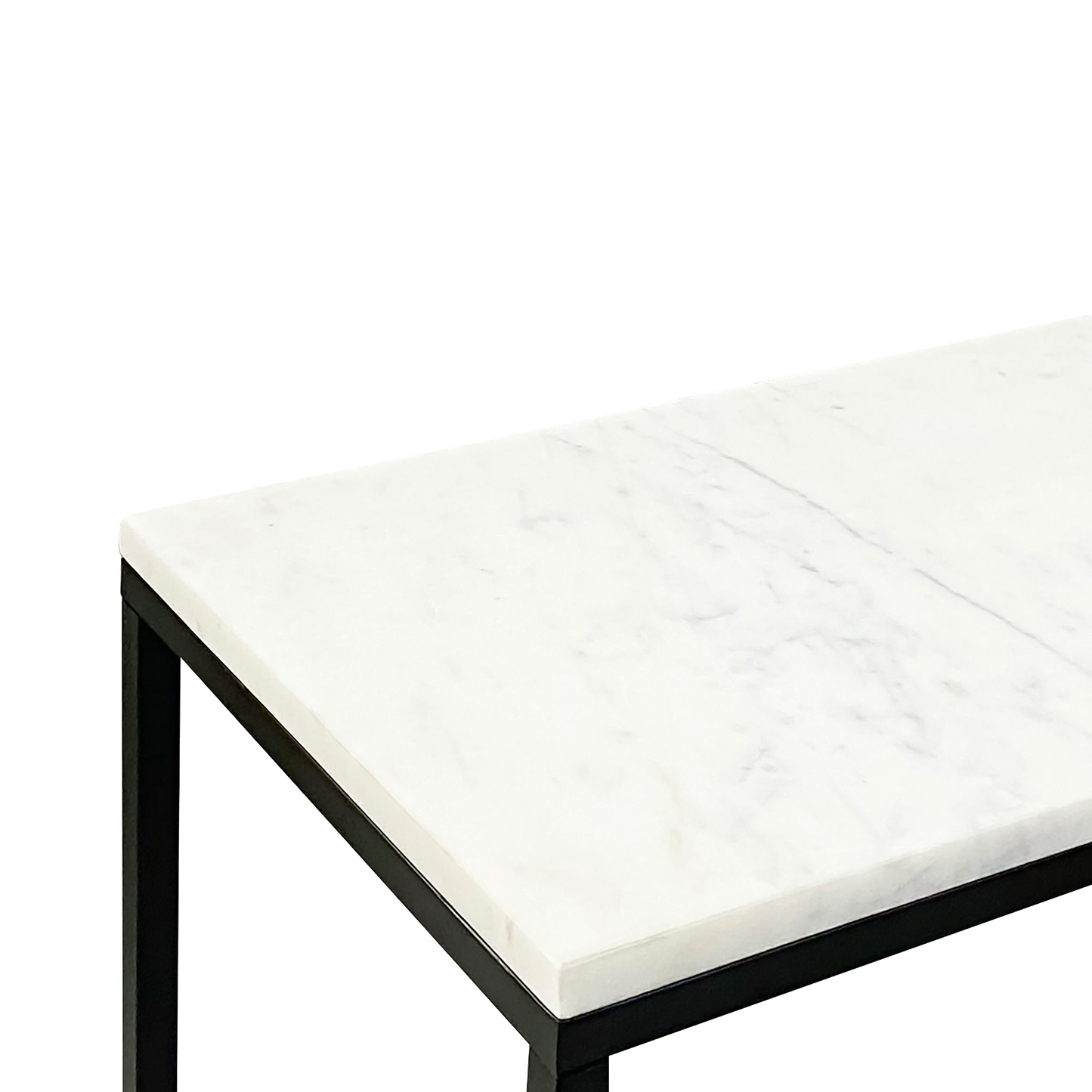 Evolve Contemporary Marble Console Table For Entryway - White/Black 47"