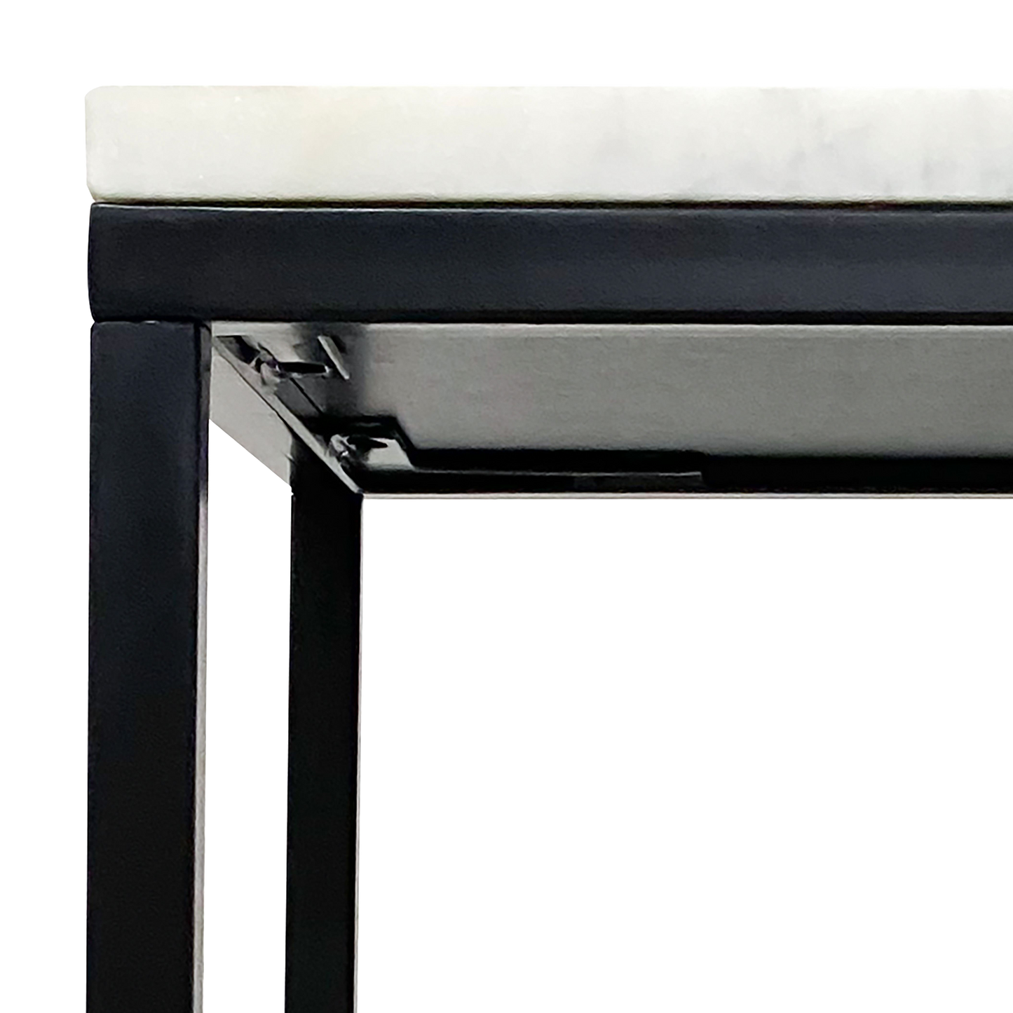 Evolve Contemporary Marble Console Table For Entryway - White/Black 47"