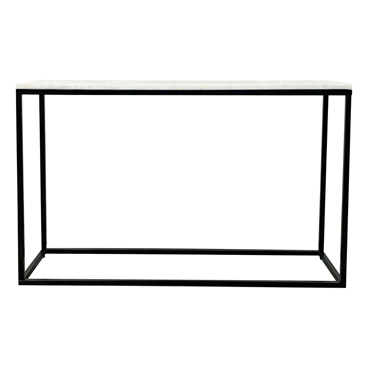 Evolve Contemporary Marble Console Table For Entryway - White/Black 47"