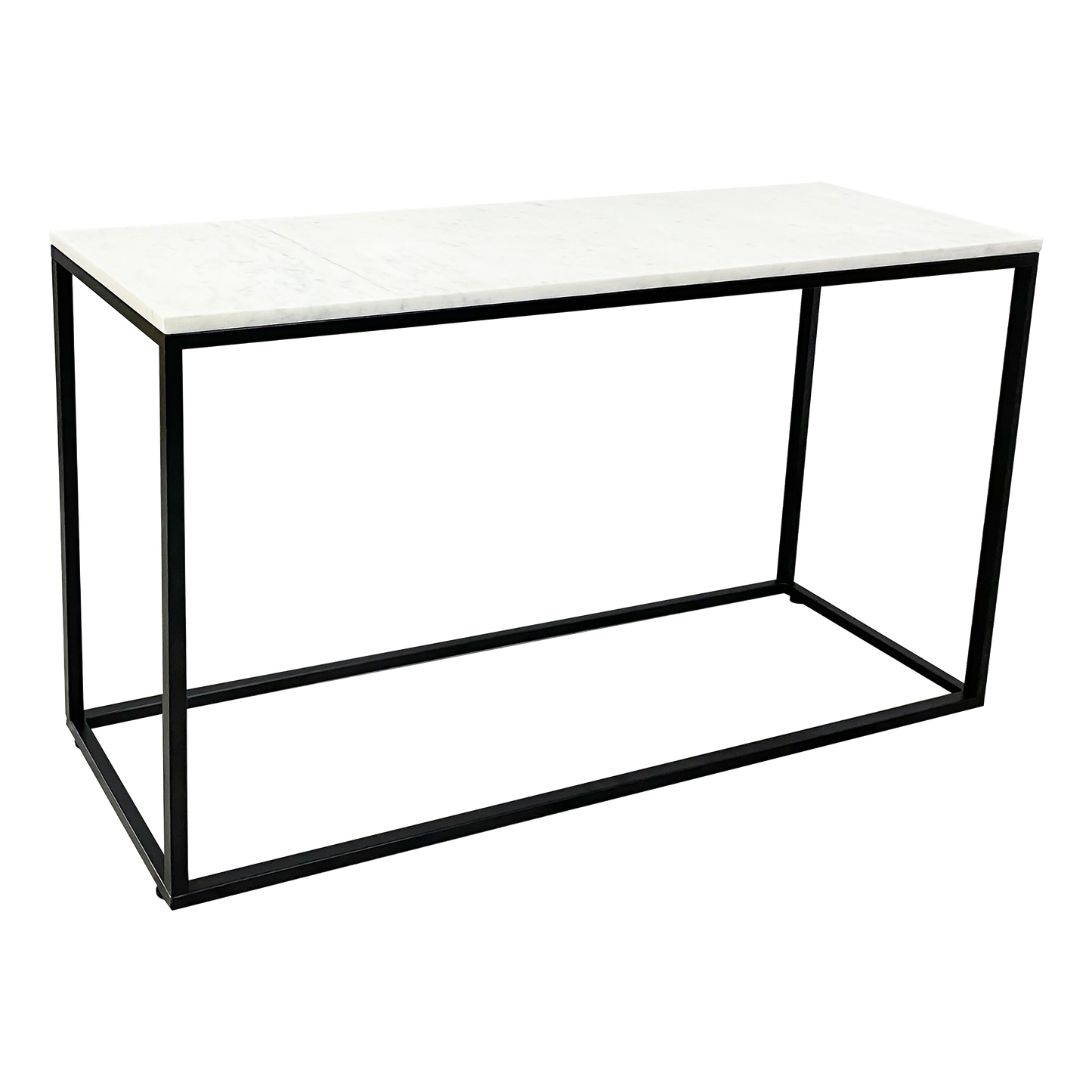 Evolve Contemporary Marble Console Table For Entryway - White/Black 47"