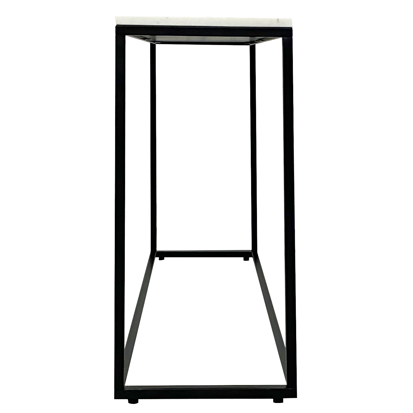 Evolve Contemporary Marble Console Table For Entryway - White/Black 47"