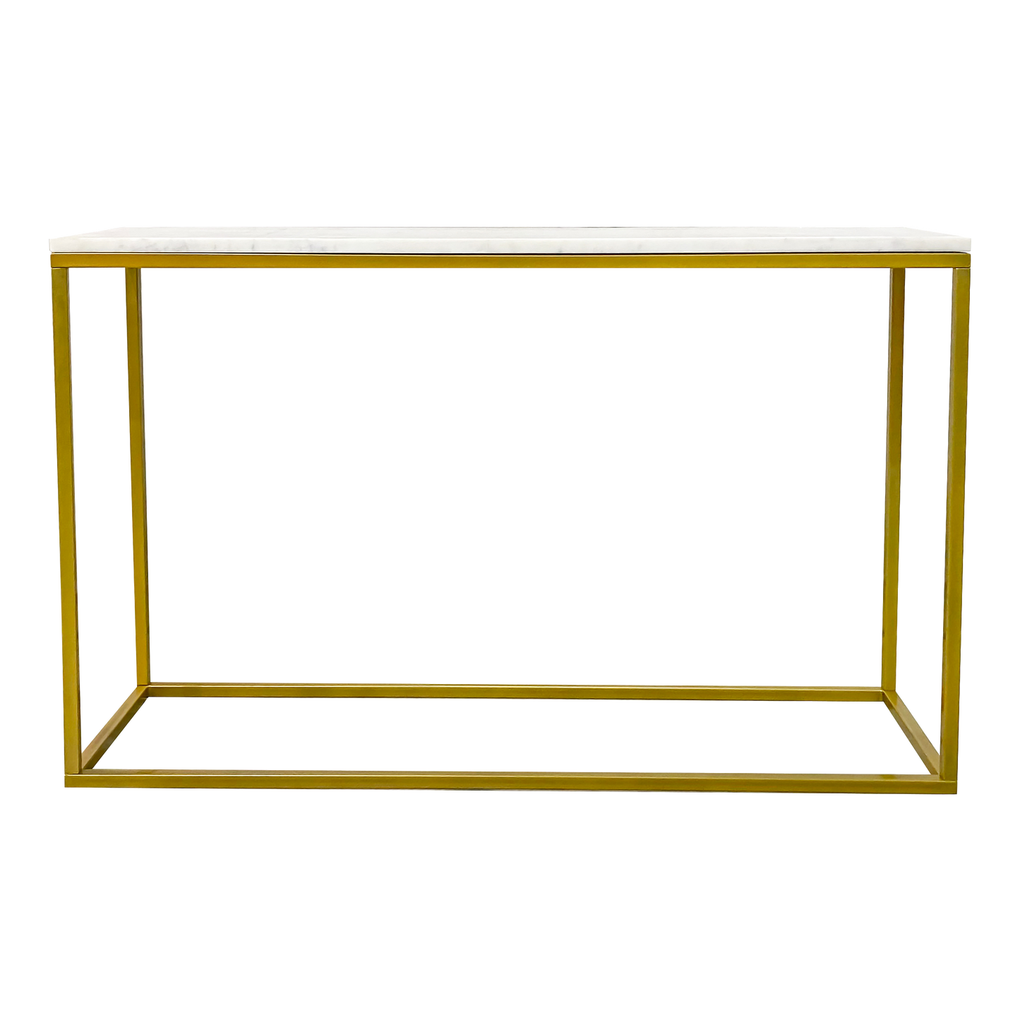 Evolve Contemporary Marble Console Table For Entryway - White/Gold 47"