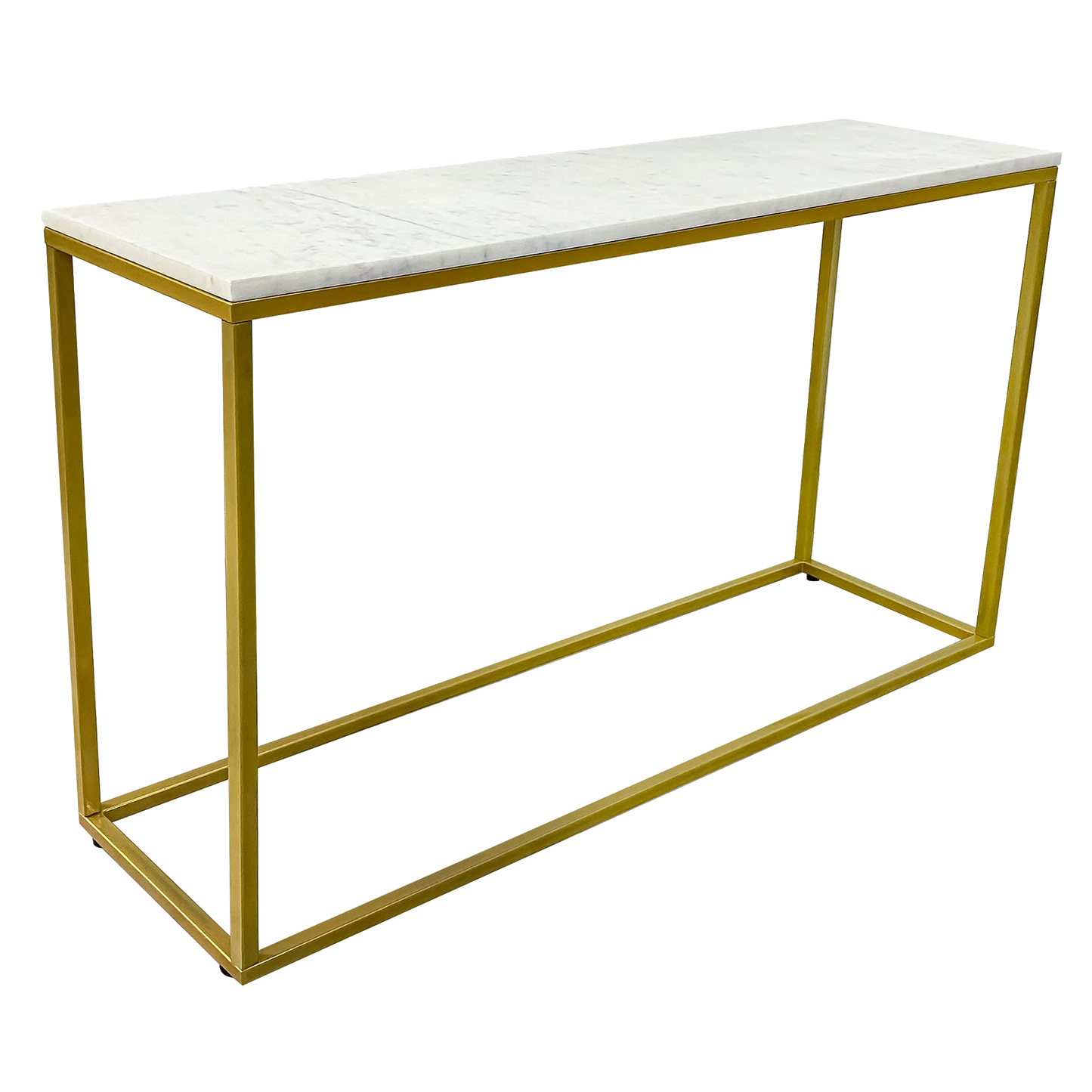 Evolve Contemporary Marble Console Table For Entryway - White/Gold 47"