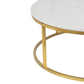 Evolve Round Marble Coffee Table For Living Room - White/Gold 36"