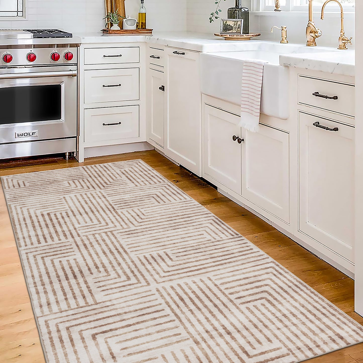 Finn Modern - Beige ReaLife Machine Washable Rugs