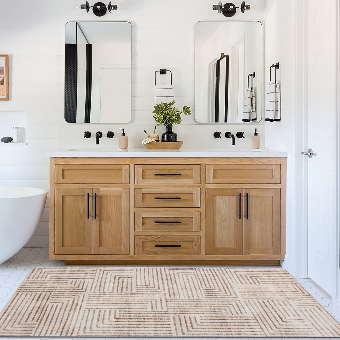 Finn Modern - Beige ReaLife Machine Washable Rugs