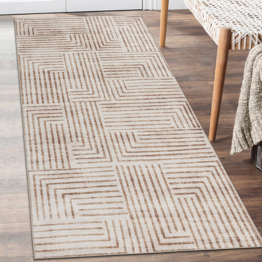 Finn Modern - Beige ReaLife Machine Washable Rugs