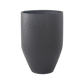 Full view of empty large tall black planter