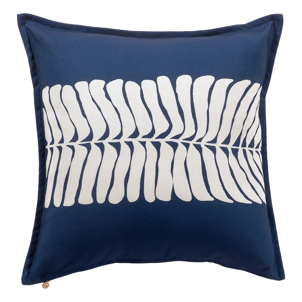 Blue Outdoor Pillow, lifestyle patio scene with pillow, alternate angle