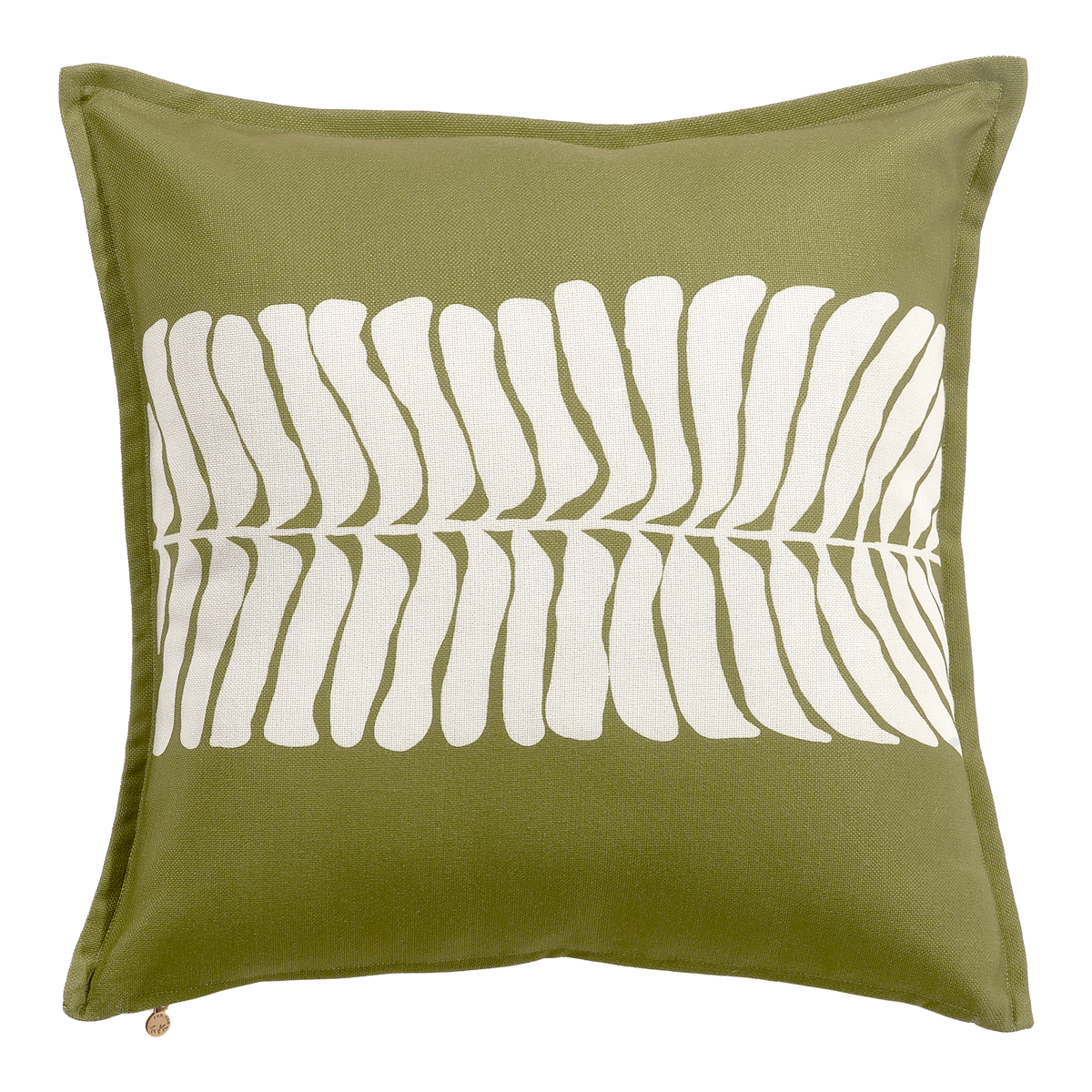 Green Outdoor Pillow, lifestyle patio scene with pillow, alternate angle
