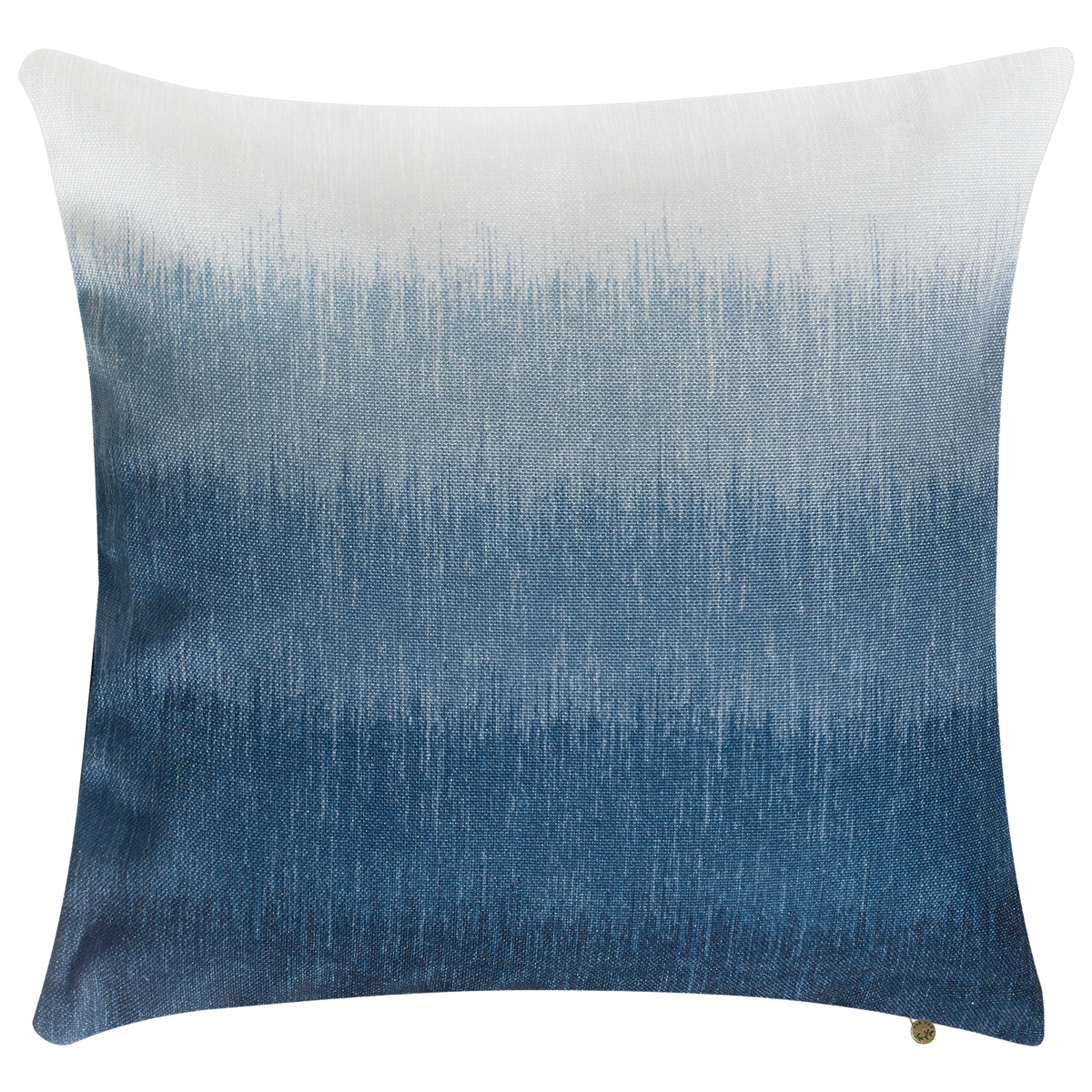 Blue Outdoor Pillow, lifestyle patio scene with pillow, alternate angle