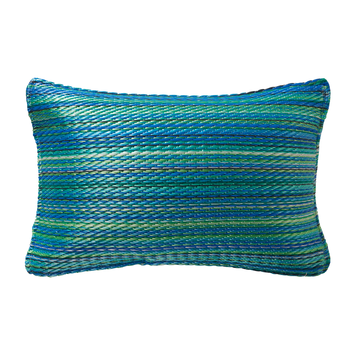 Turquoise Green Outdoor Pillow, flat product shot, detail close-up