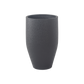 Full view of empty medium tall black planter