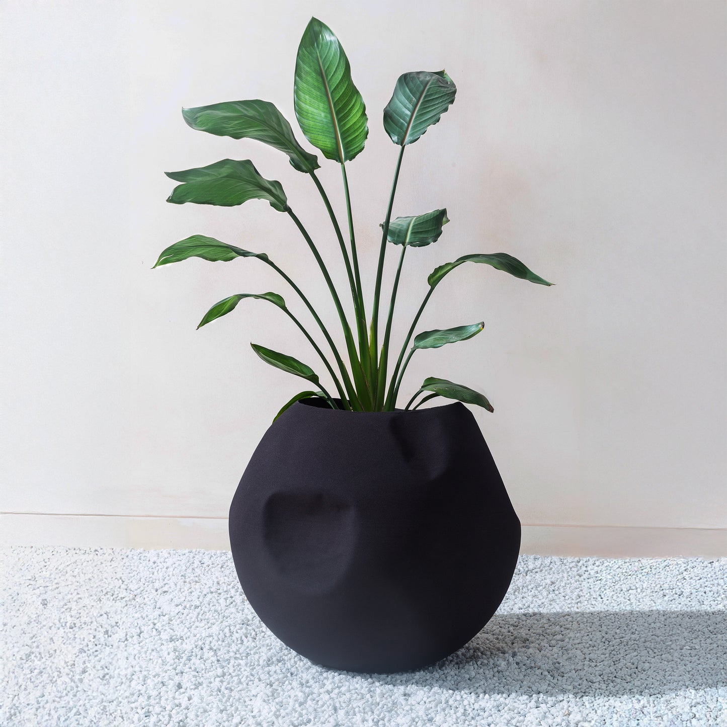Gaia Sphere Metal Planter - Handmade & Lightweight, Outdoor with Drainage
