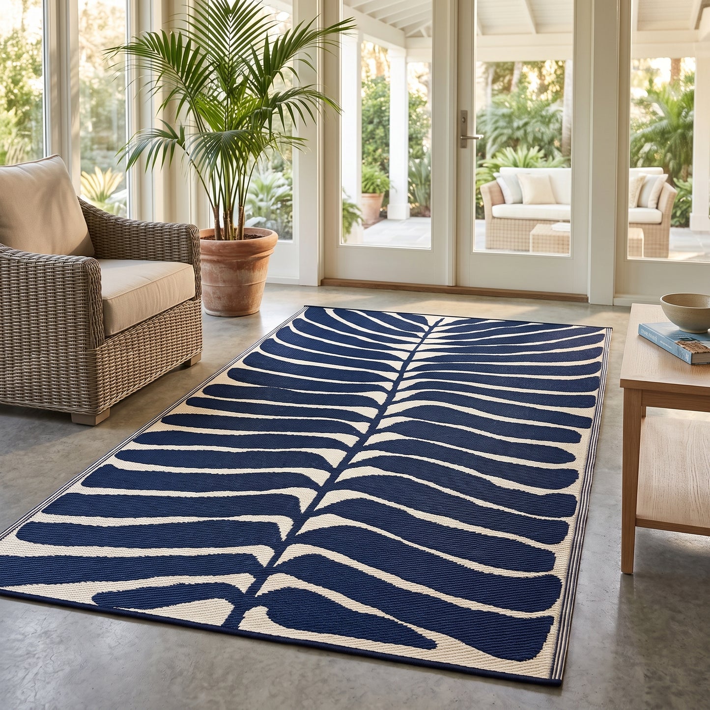 Hilo - Navy Blue Outdoor Rug for Patio