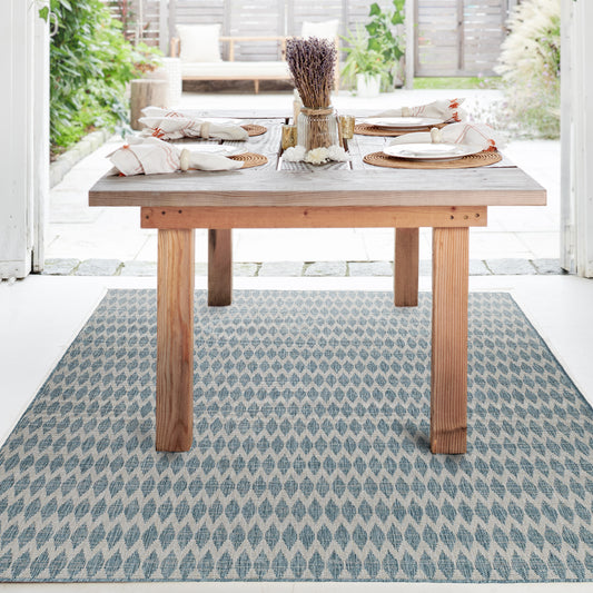 Aqua Outdoor Rug, lifestyle patio scene
