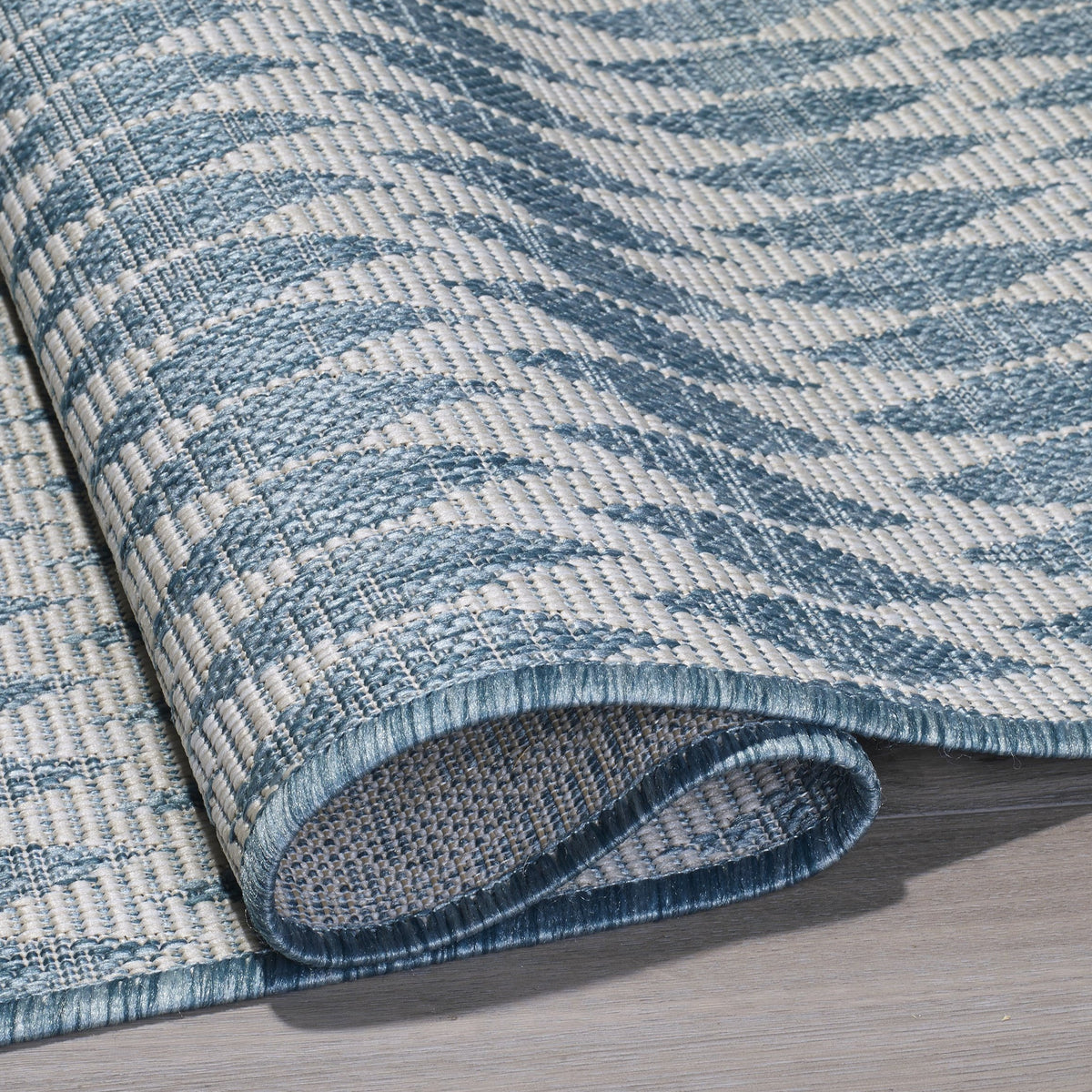 Aqua Outdoor Rug, close-up of weave texture