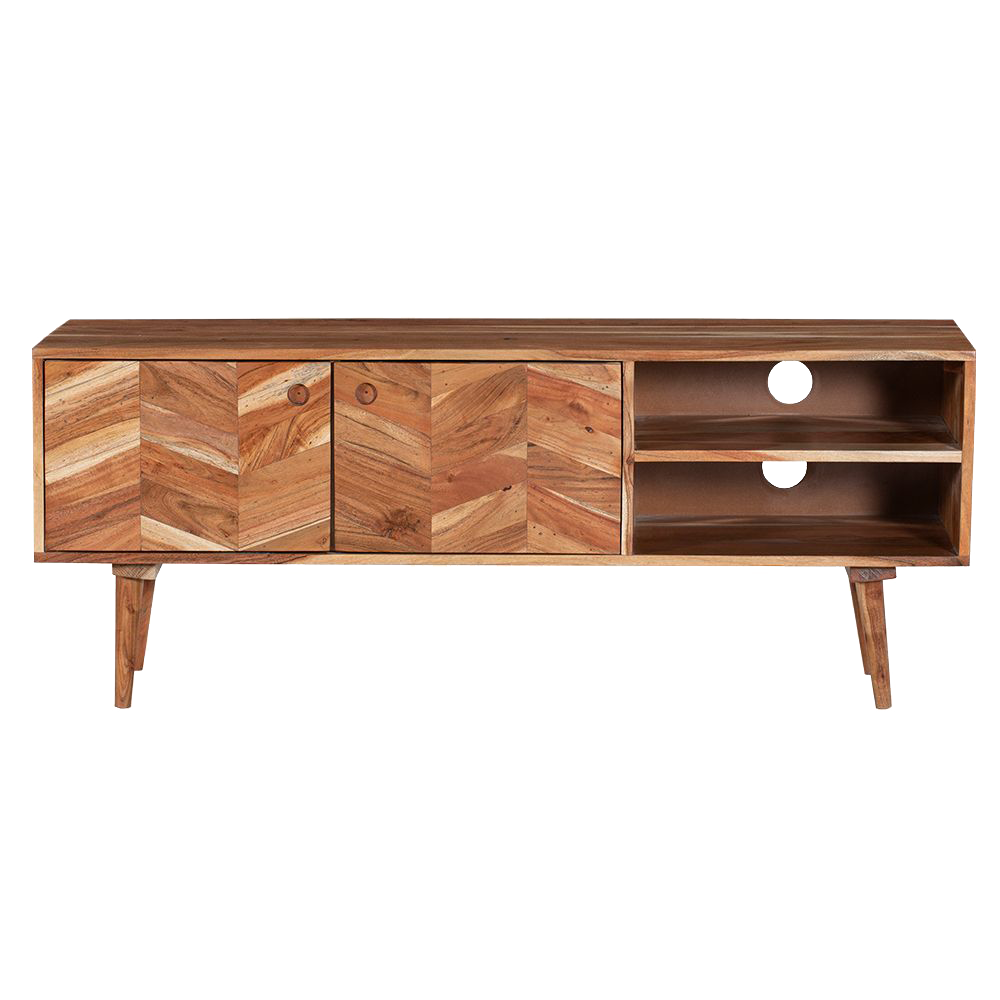 Harmony Mid-Century Acacia Wood Media Console For Living Room - Natural 51"