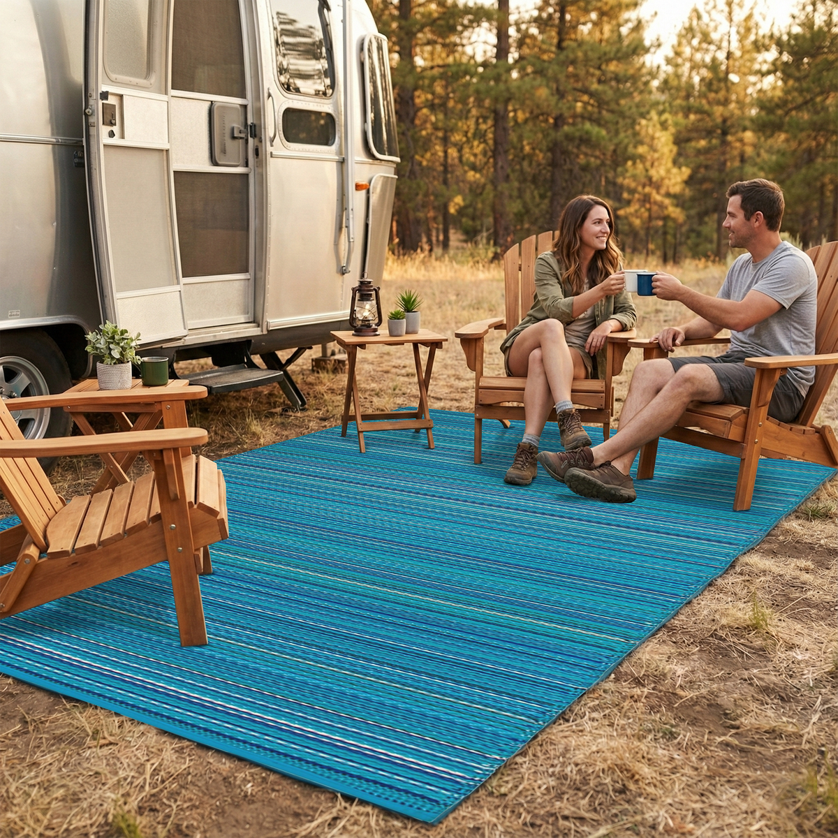 Turquoise Area Rug, lifestyle room scene