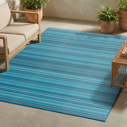 Turquoise Area Rug, flat product shot of full pattern