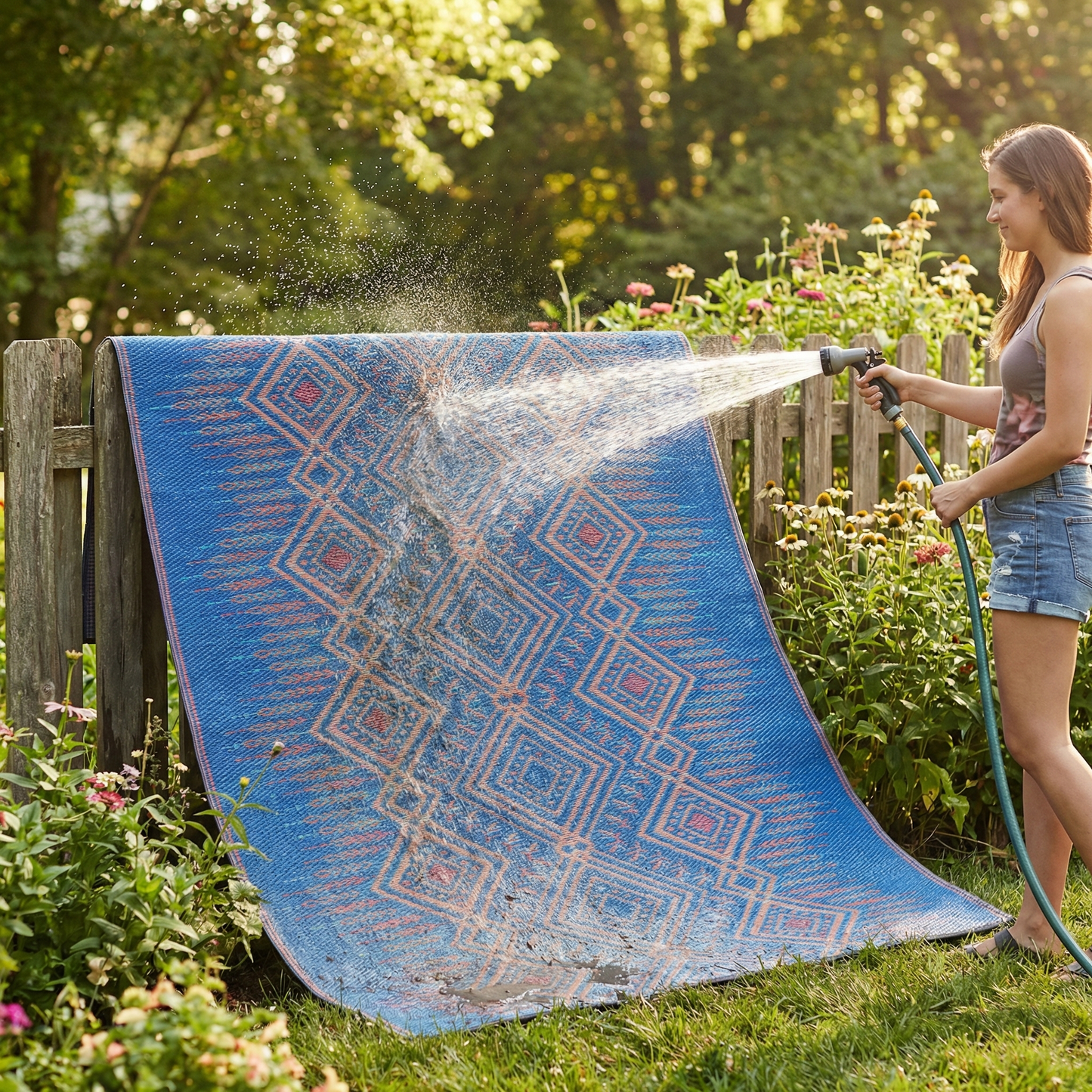 Jodhpur - Multi Blue Outdoor Rug for Patio