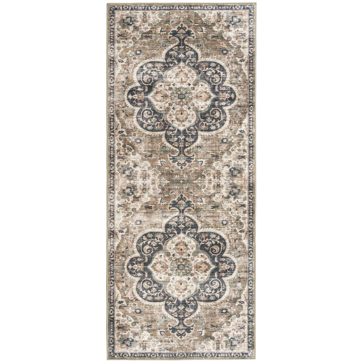 Brown Beige Ivory Area Rug, product view angle 4
