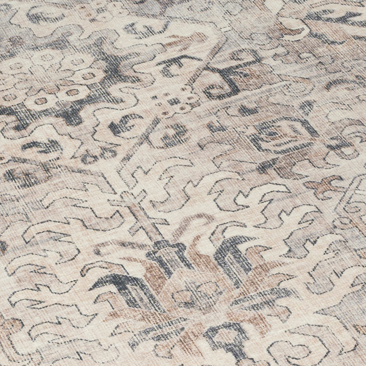 Beige Gray Ivory Area Rug, product view angle 12