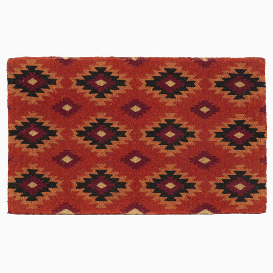 Kilim All-Over - Red Doormat (18" x 30" Thick) Handwoven Durable