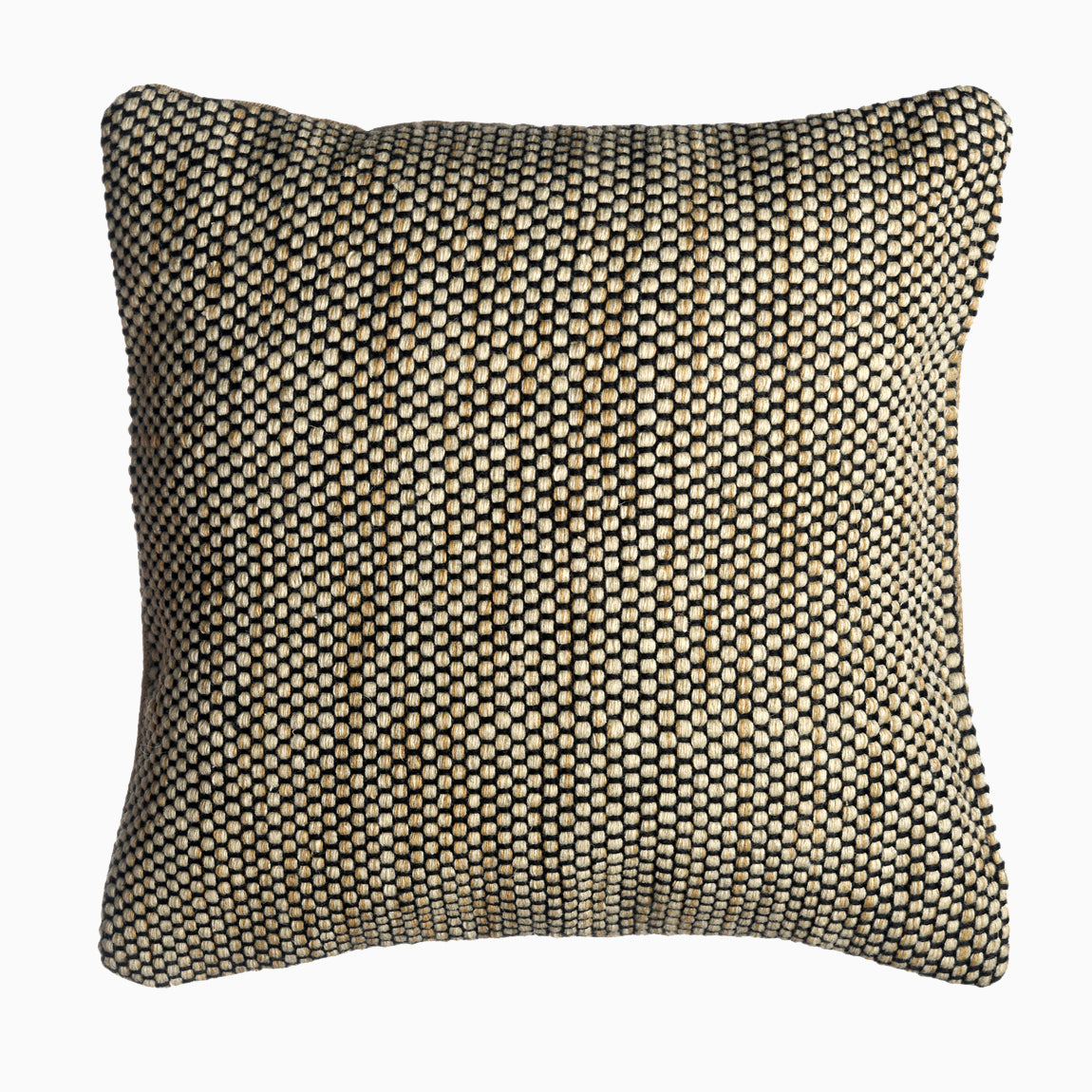 Kingscote - Black & Beige Solid Stain Resistant Indoor/Outdoor Pillow for Patio (20" x 20")