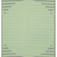 Full view of green striped circle outdoor rug