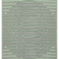 Reverse side of green striped circle outdoor rug with grayer tone