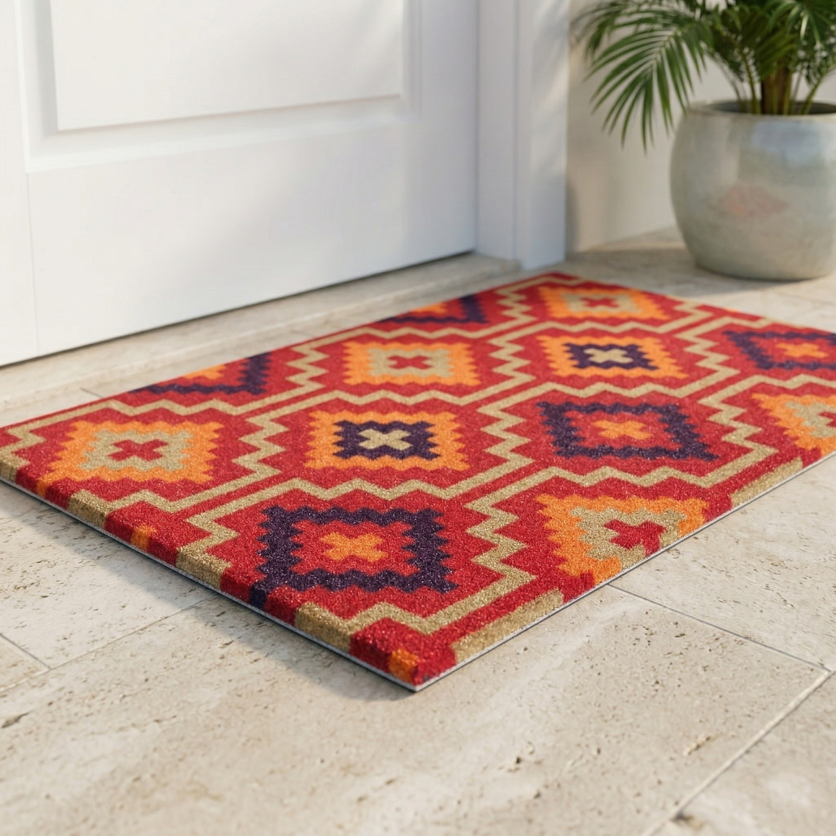 Lhasa Kilim Red Doormat, product view angle 24