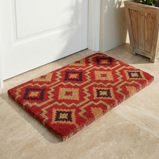 Lhasa Kilim Red Doormat, flat product shot