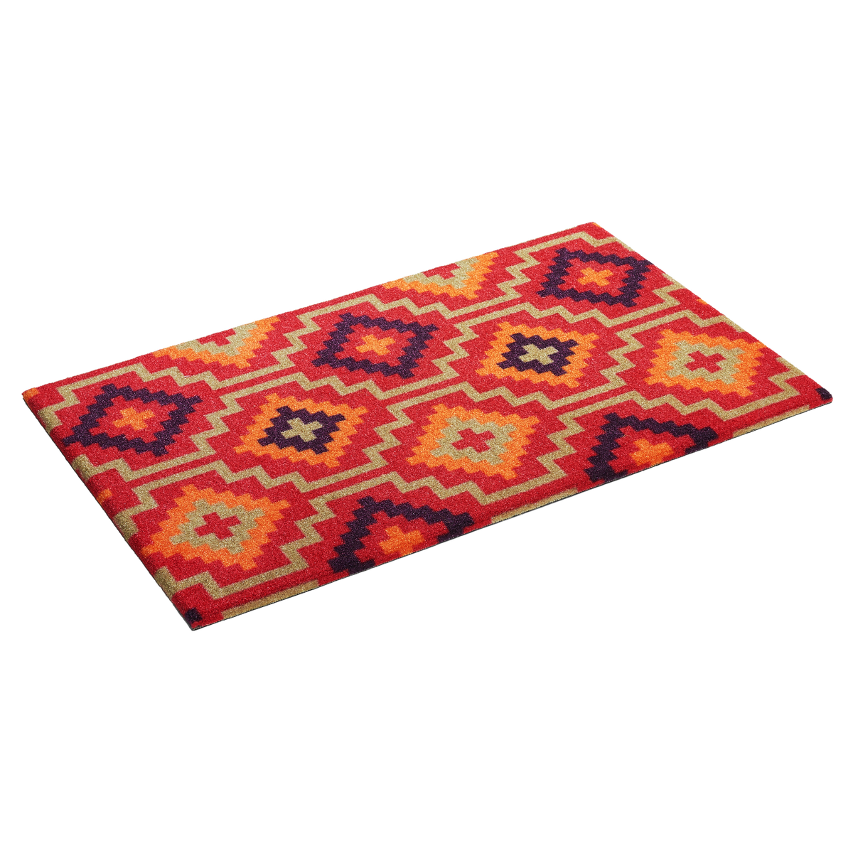 Lhasa Kilim Red Doormat, side-facing product view
