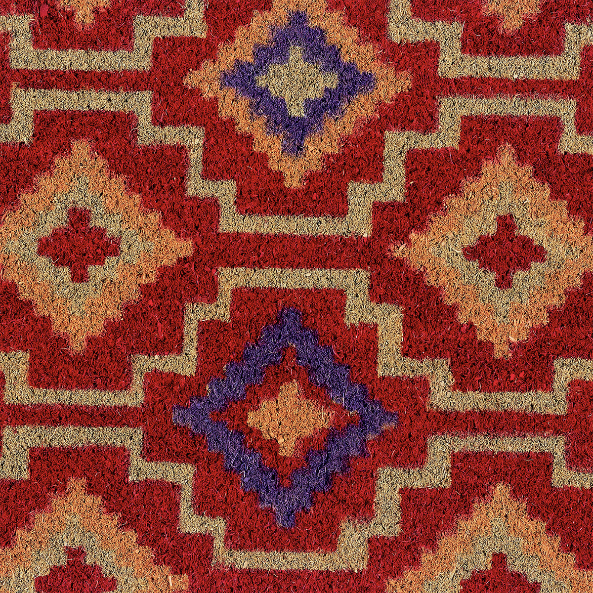 Lhasa Kilim Red Doormat, texture close-up, detail close-up