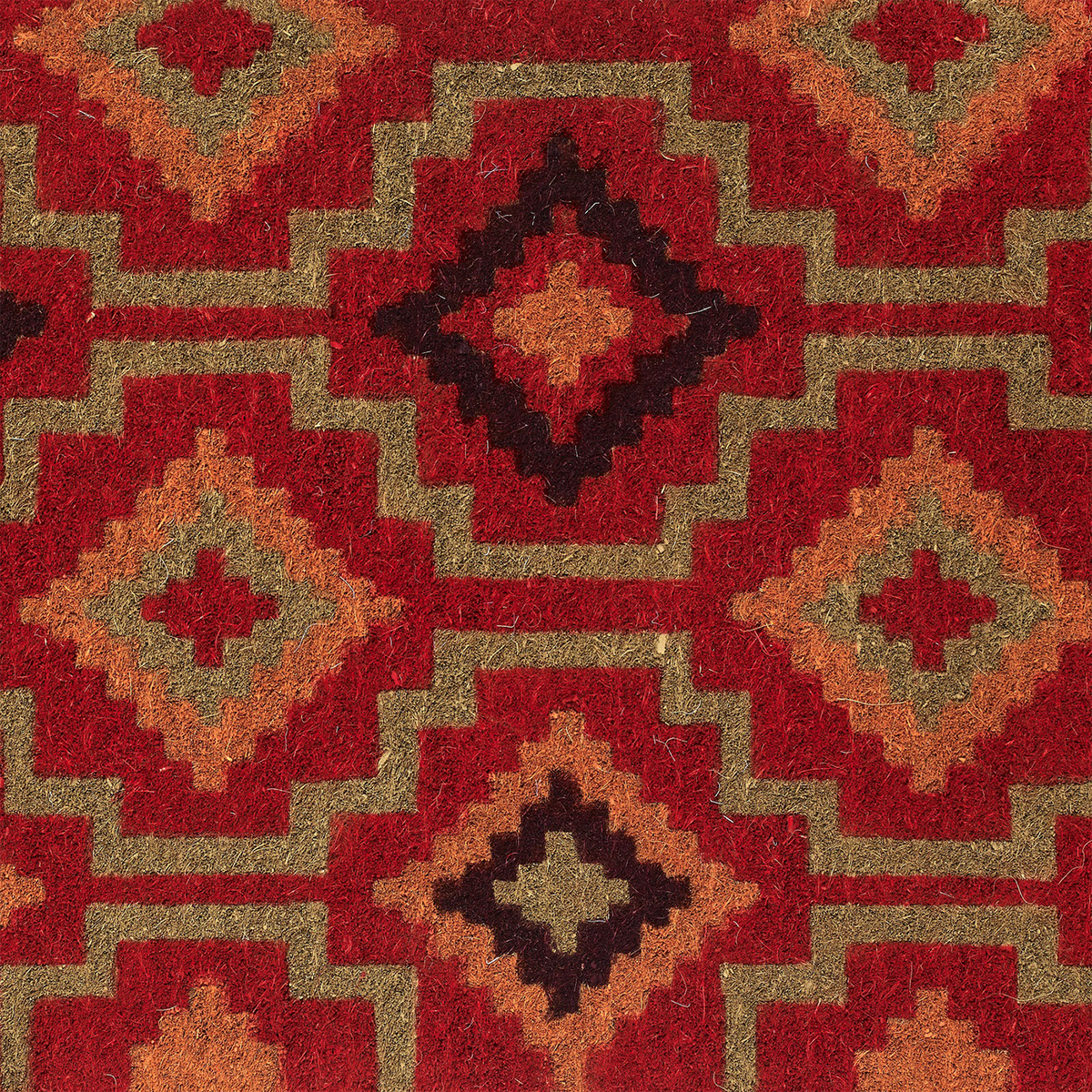 Lhasa Kilim Red Doormat, texture close-up