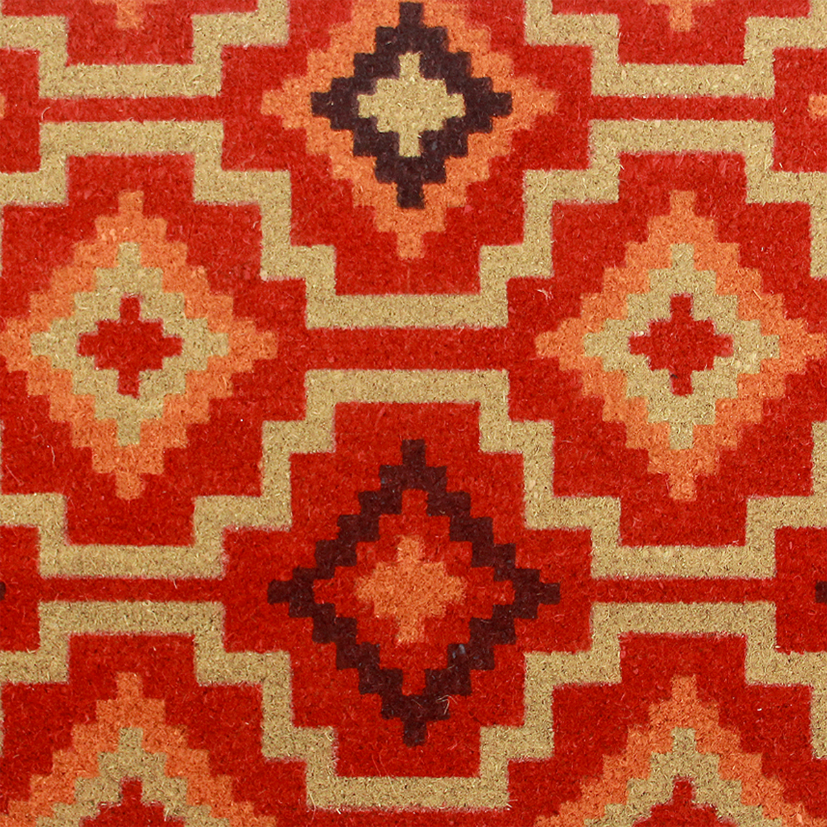 Lhasa Kilim Red Doormat, texture close-up, alternate angle