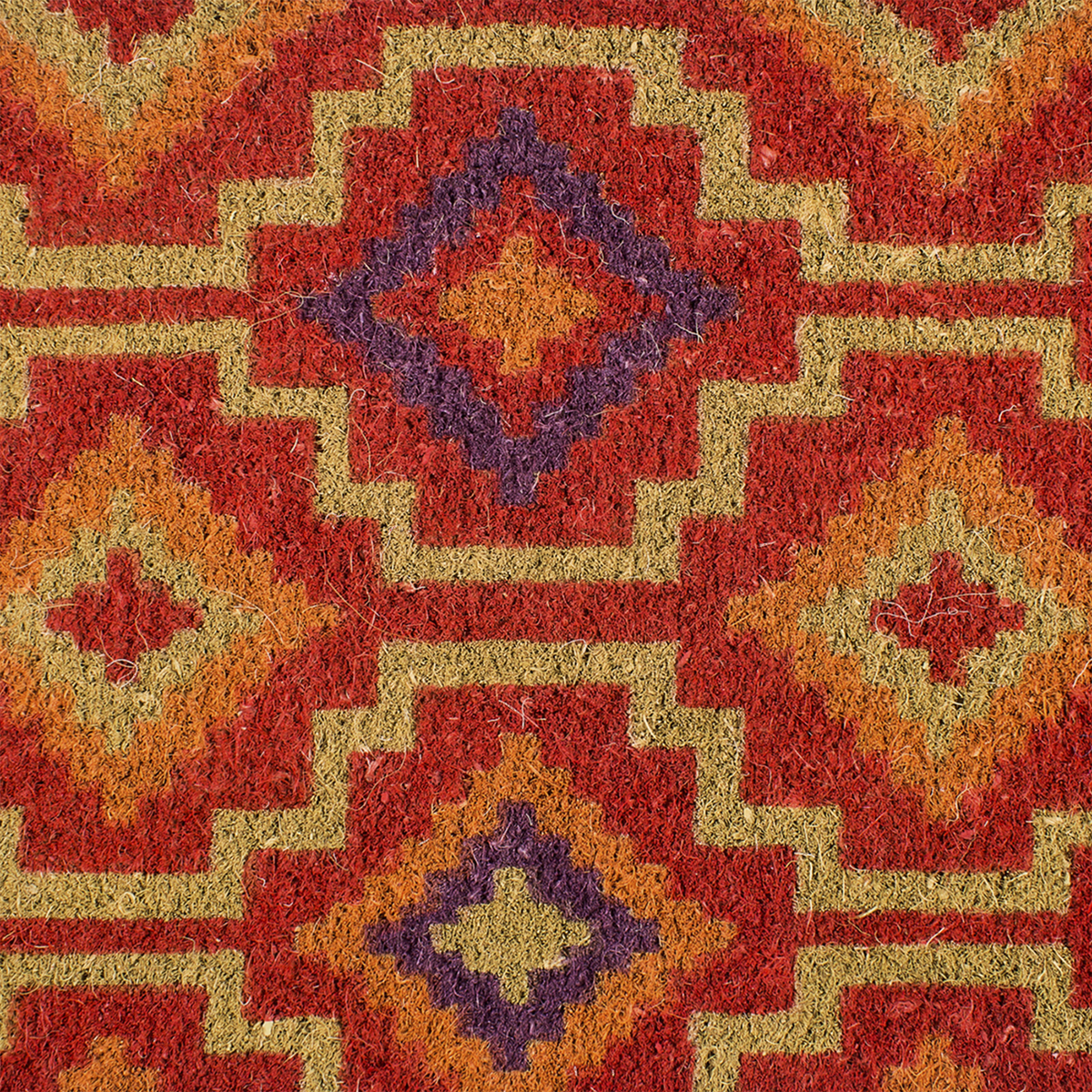 Lhasa Kilim Red Doormat, texture close-up in Lhasa Kilim Red