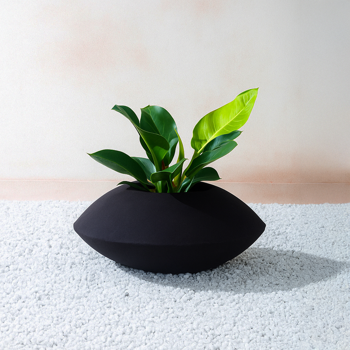 Mocha Charcoal Planter, lifestyle room scene, second view