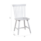 Linnea Soft White Windsor dining chair with dimension lines marking 18 inches wide, 19.5 inches deep, 34 inches high