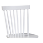 Close up of the Linnea Soft White chair back showing the curved top rail and slim spindles