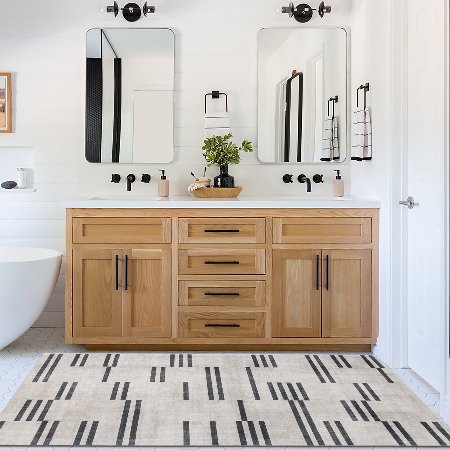 Loki Modern - Beige ReaLife Machine Washable Rugs