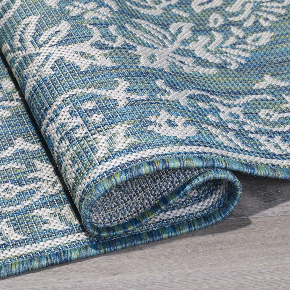 Ocean Outdoor Rug, close-up of weave texture