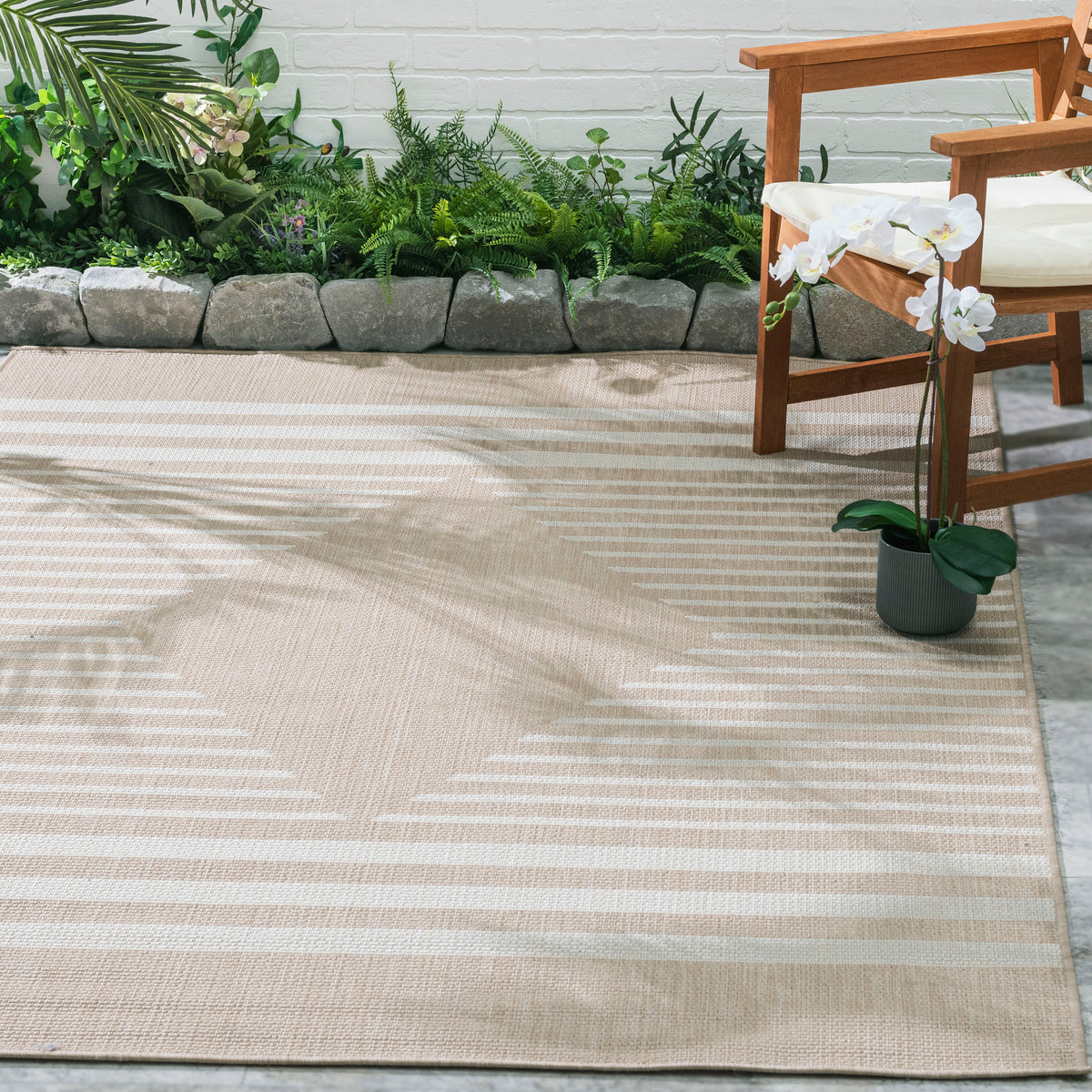 Beige Outdoor Rug, lifestyle patio scene