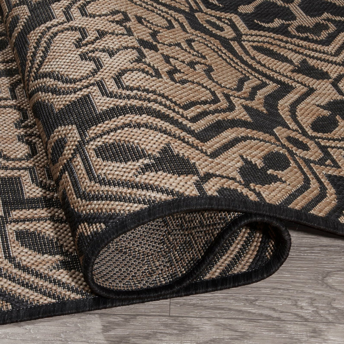 Charcoal Outdoor Rug, close-up of pile texture