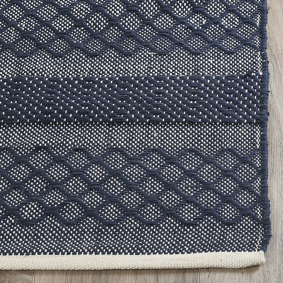 Blue Outdoor Rug, close-up of weave texture
