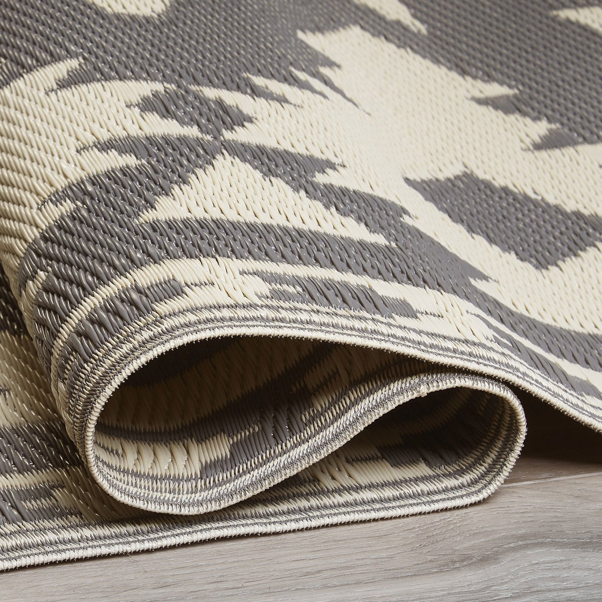 Gray Outdoor Rug, close-up of pile texture