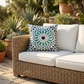 Mosaic - Multi Blue Tile Stain Resistant Indoor/Outdoor Pillows for Patio (18" x 18" - Set of 2)