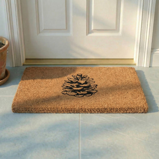 Nature Lover Pine Cone Doormat, flat product shot